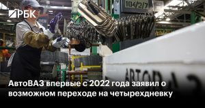 АвтоВАЗ предупредил о возможном переходе на четырёхдневную рабочую неделю с конца сентября