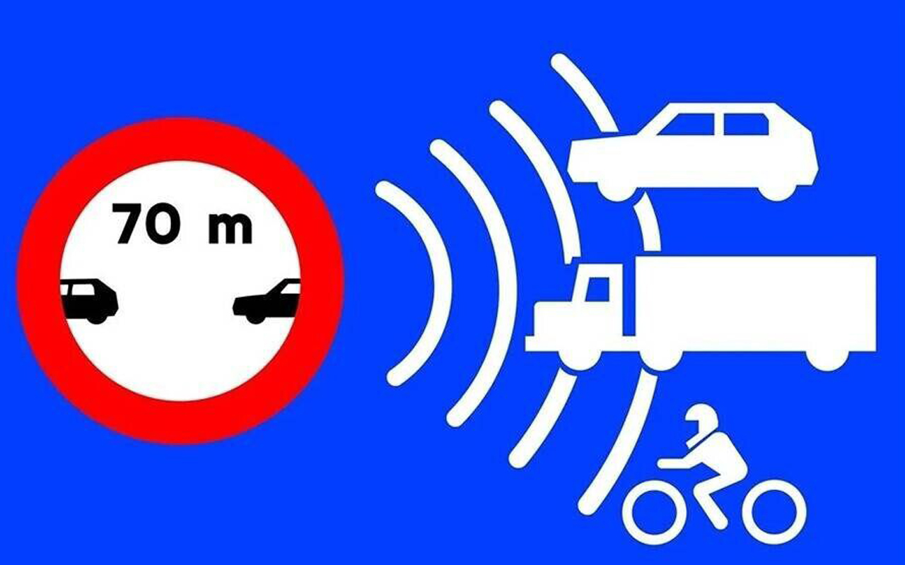 Испания ввела новый дорожный знак: 70-метровая дистанция между автомобилями под контролем камер