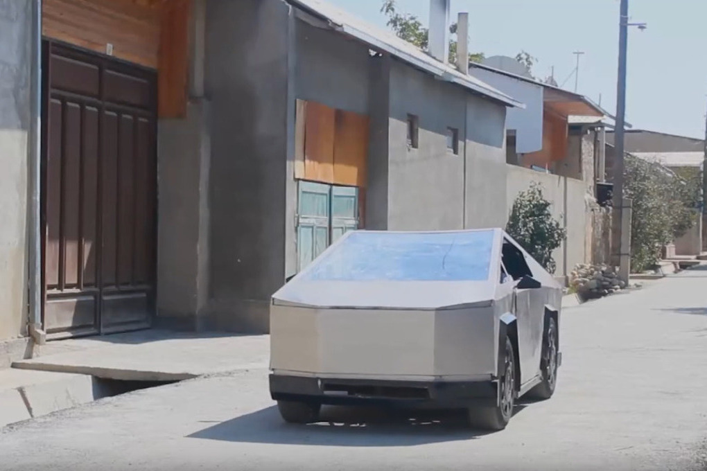 Десятиклассник из Исфары построил собственный электропикап в стиле Tesla Cybertruck и разогнал его до 80 км/ч
